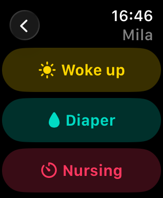 Quick entries from Apple Watch